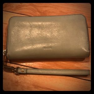 Light green Fossil wallet.
